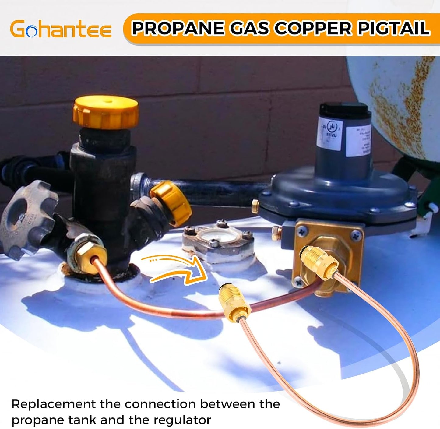 Coleta gas propano cobre 7/8 HEX 15pulg
