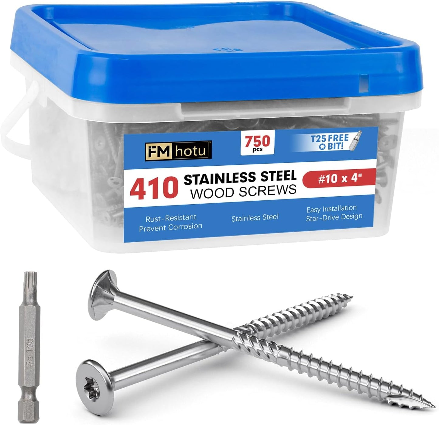 Tornillos cubierta acero inox T25 Star Bit resistentes corrosión