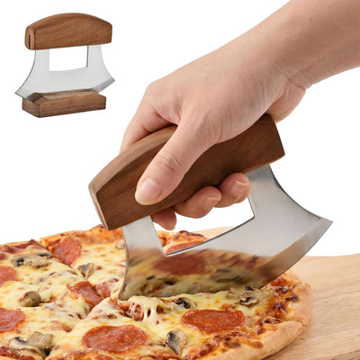 Cortador de pizza y picador de verduras Ulu Knife acero alto carbono mango ergonómico estilo vikingo