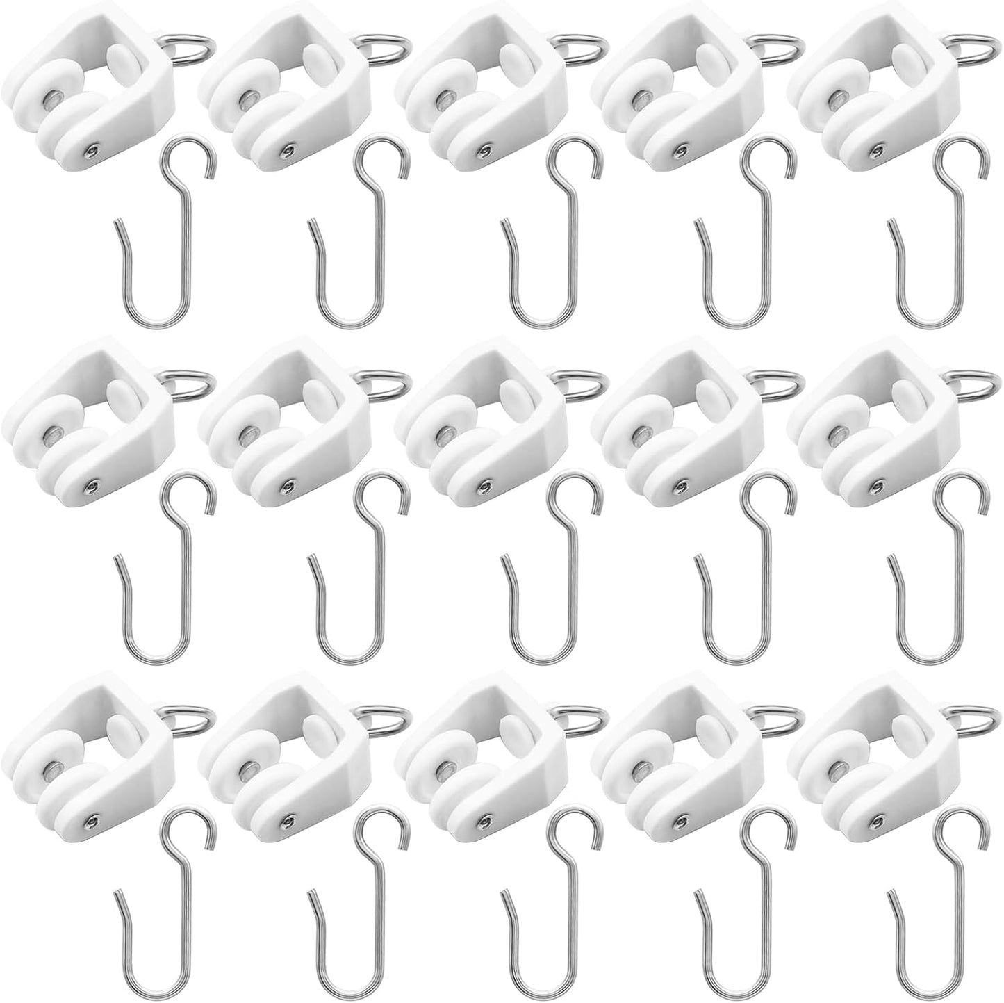 Set 120 pzas rieles cortina ganchos techo metal ducha
