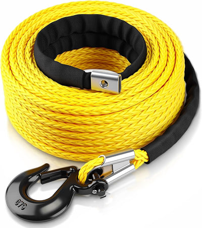 Kit cable cabrestante sintético 3/8x100ft con funda y gancho