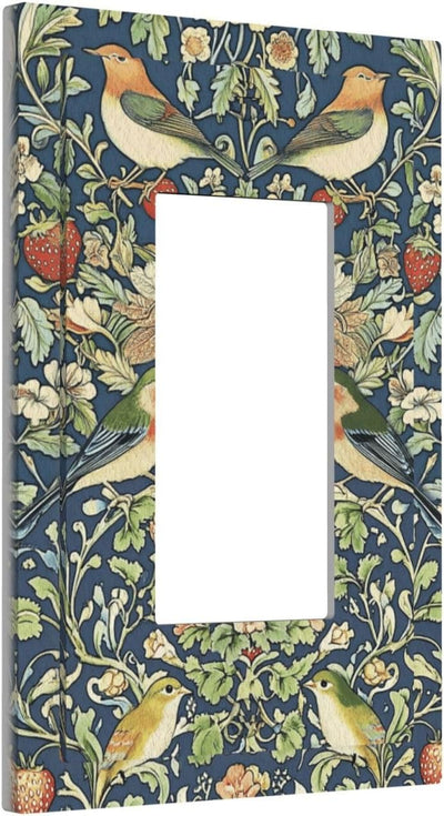 Cubiertas enchufe decorativas con diseño pájaros y flores vintage