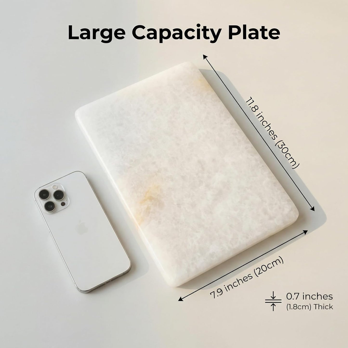 Tabla cortar cuarzo blanco 11.8x7.9pulg para pastelería y queso