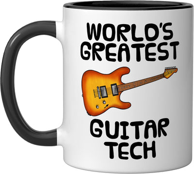 Taza cerámica para guitarra humorística negra/blanca