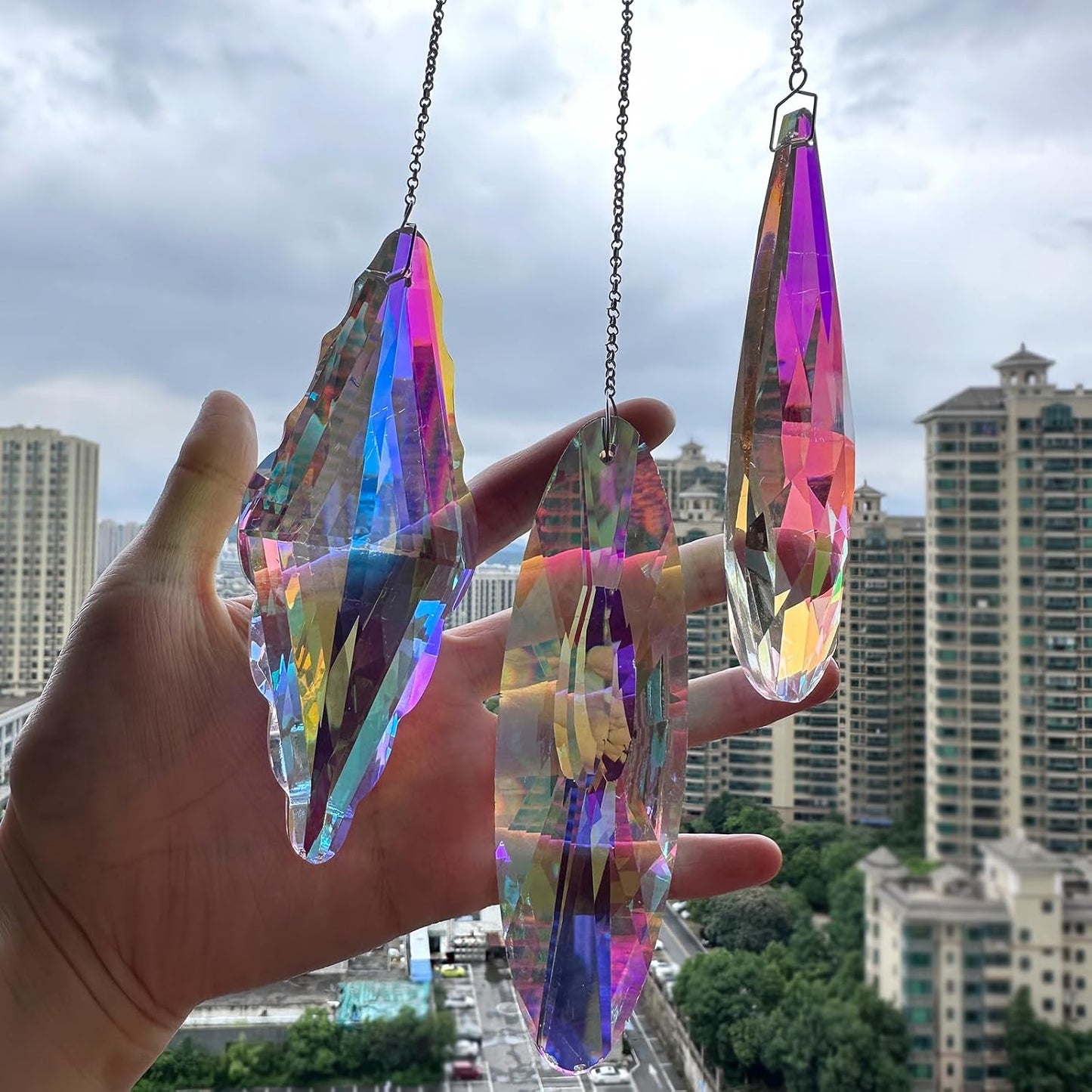 3 Atrapasoles Cristal 4.7pulg Prismas Vidrio Decoración Hogar