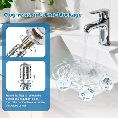 Paquete 2 coladores baño tapón 3en1 acero inox