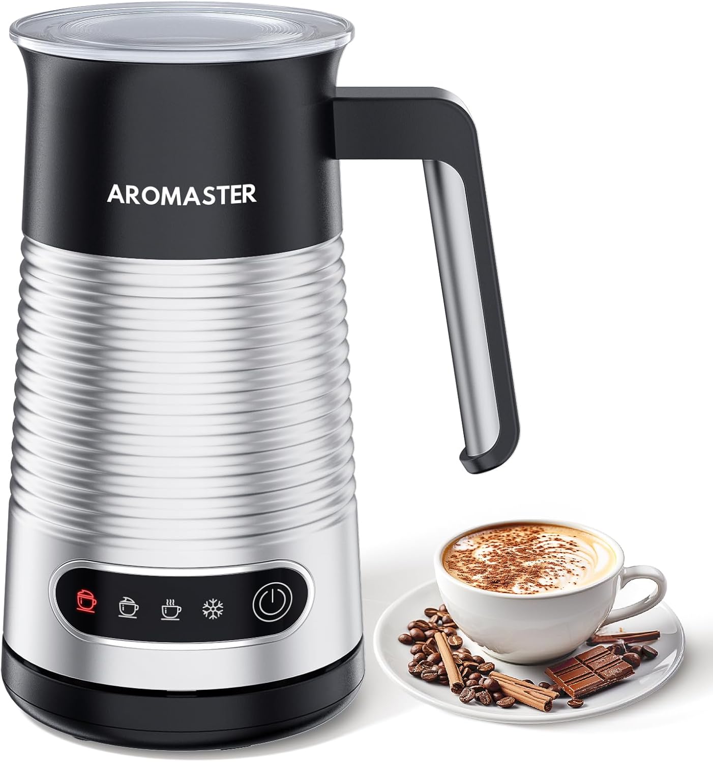 Espumador de leche eléctrico 4 en 1 para café, lattes y capuchinos