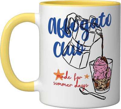 Taza cafetera italiana Affogato estilo café cerámica amarilla/blanca