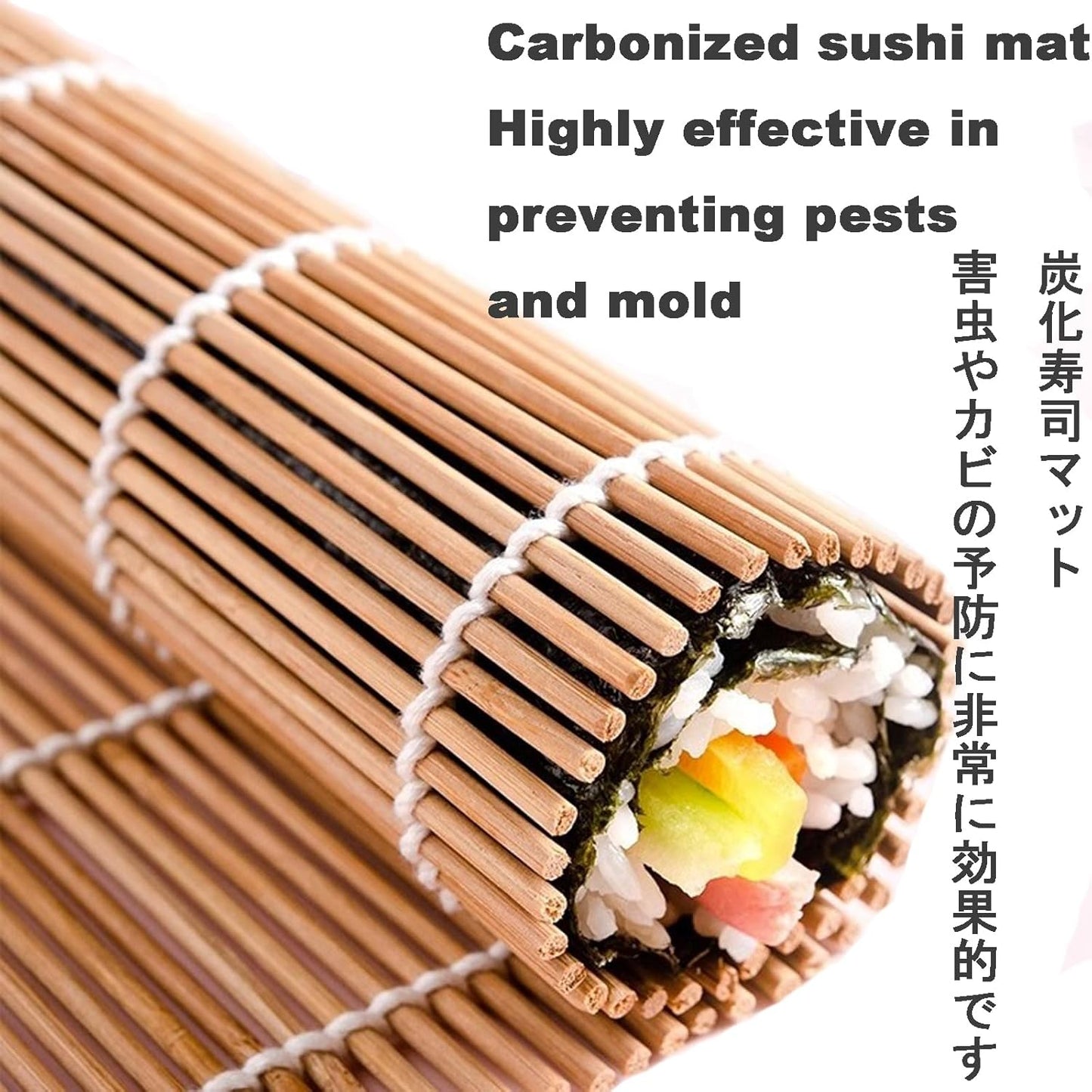 Alfombrillas de bambú para sushi, rodillo de sushi y fabricante de sushi reutilizable