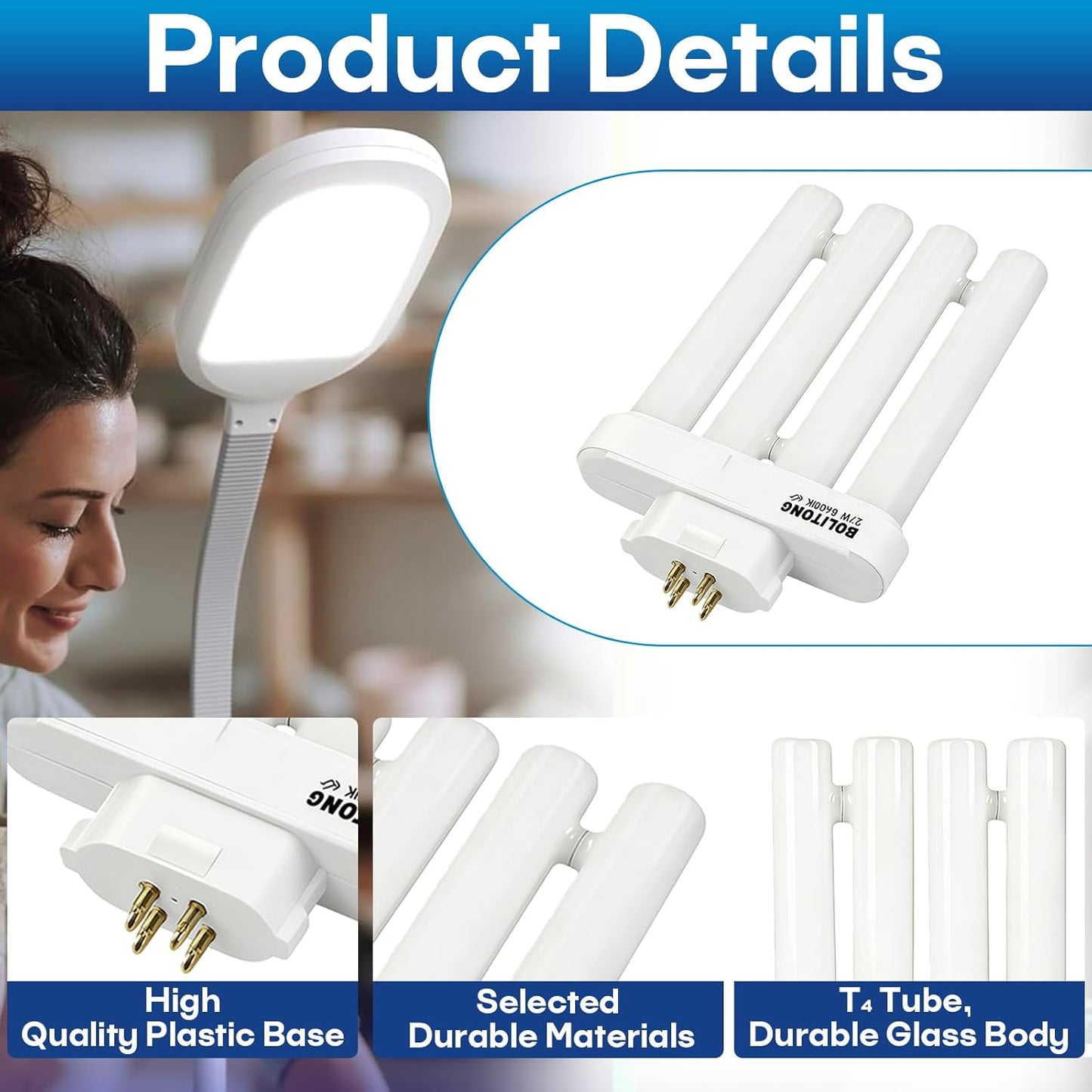 Paquete 4 Bombillas Fluorescentes Comp Verilux 27W 6500K