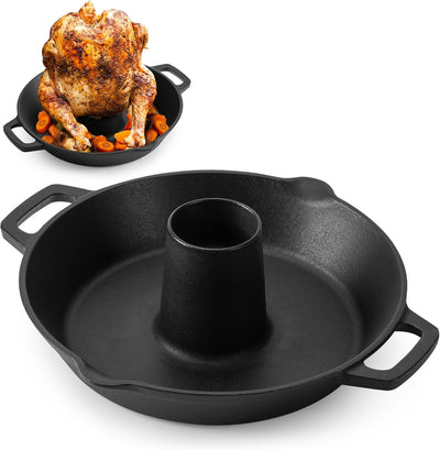 Asador hierro fundido para pollo pavo bandeja parrilla horno