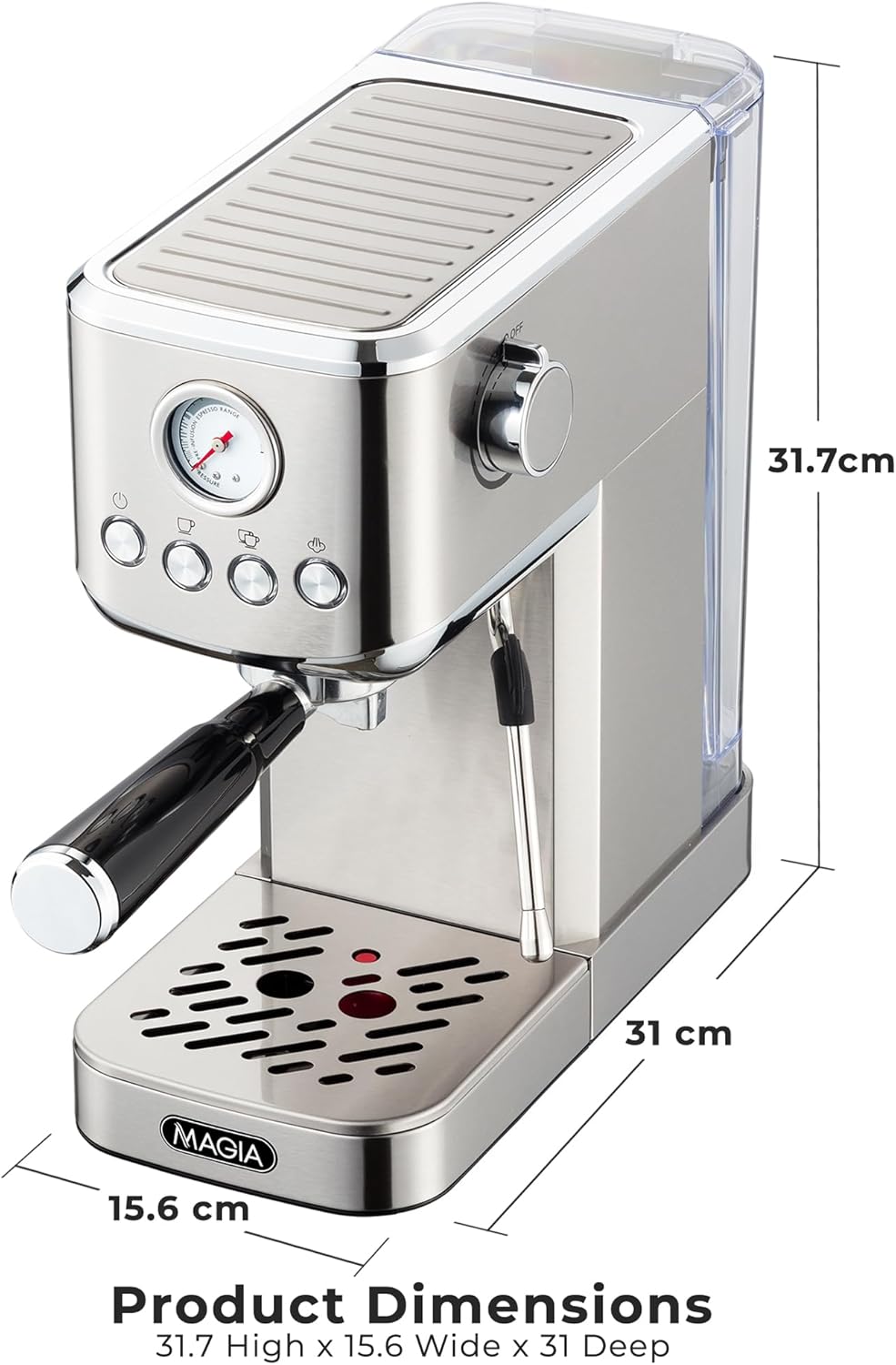 Cafetera Espresso Compacta 20 Bar Espumador Leche