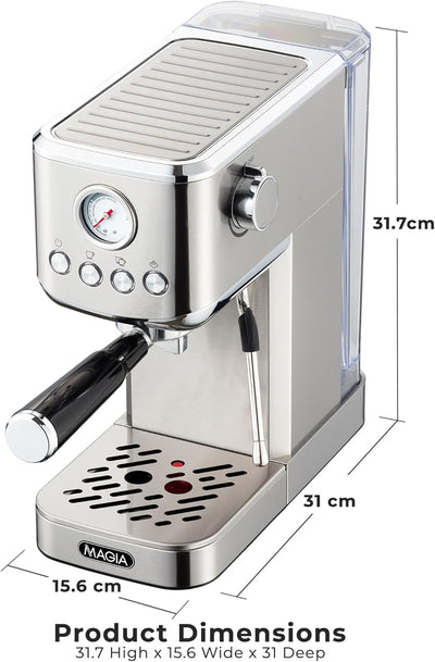 Cafetera Espresso Compacta 20 Bar Espumador Leche