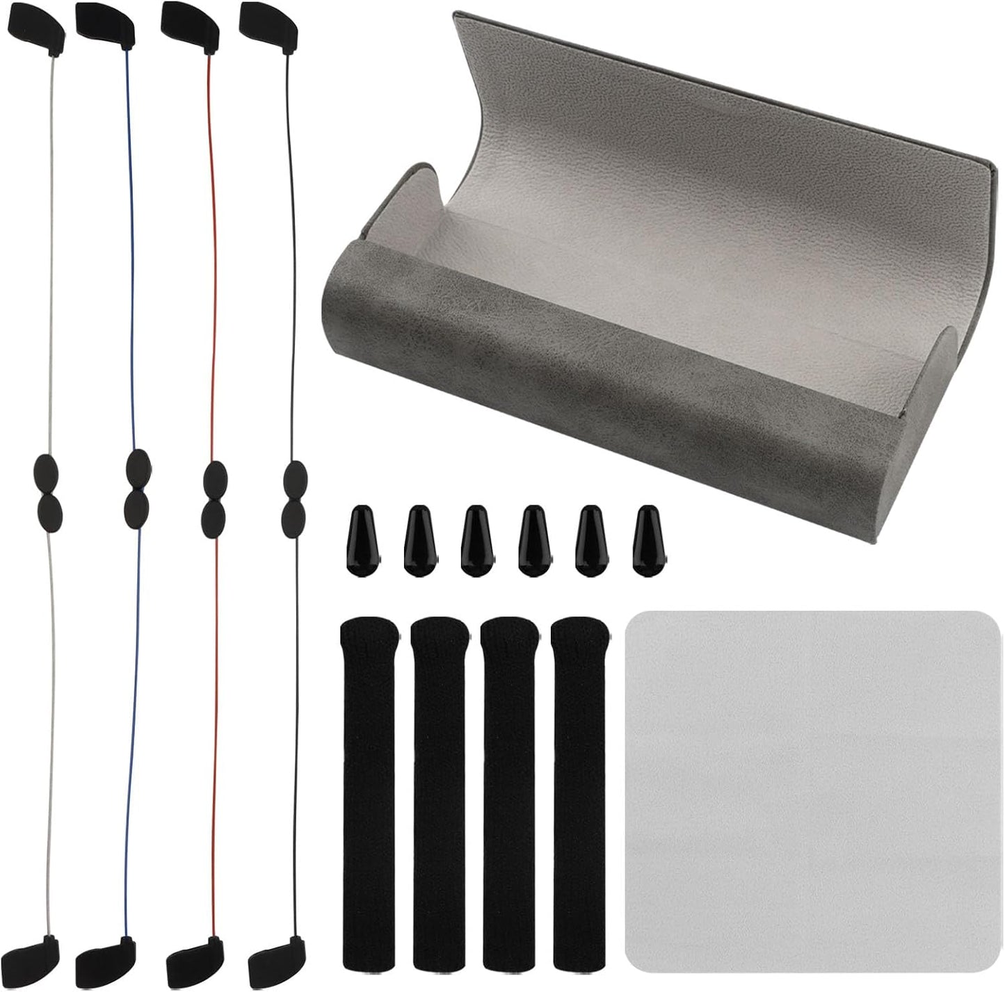 Kit accesorios lentes inteligentes con estuche y correas negro