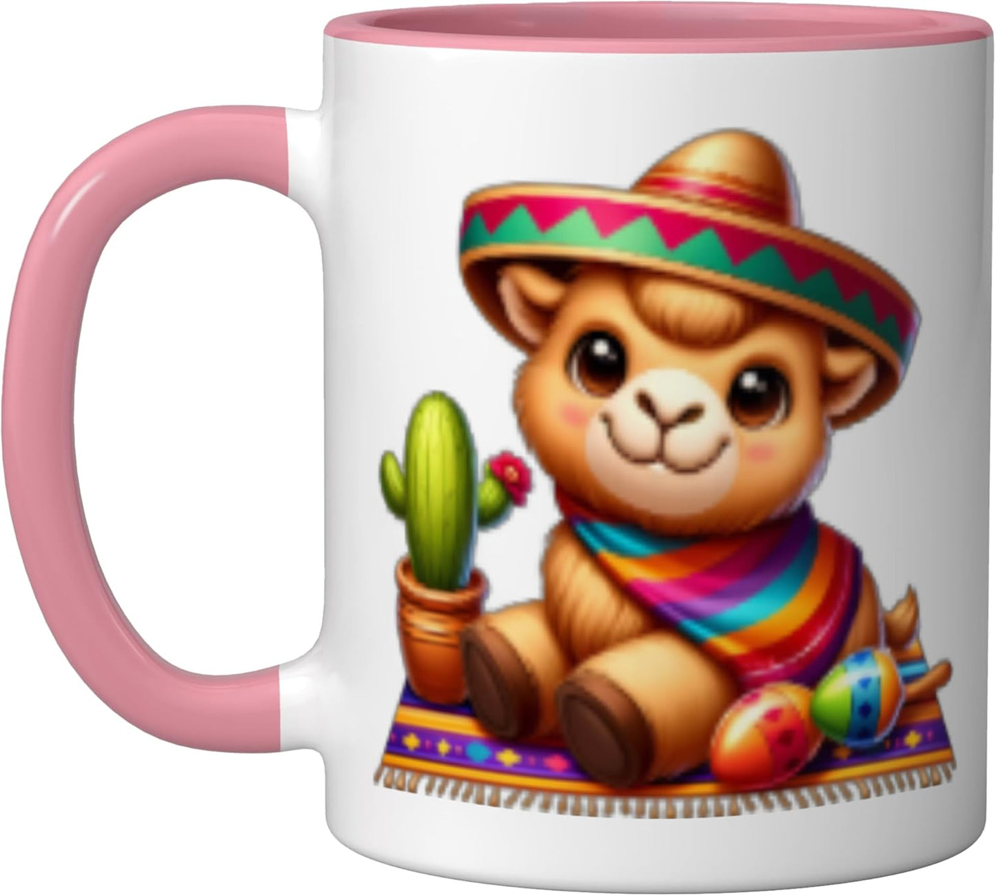 Taza Cerámica Cinco De Mayo Con Cactus Maracas