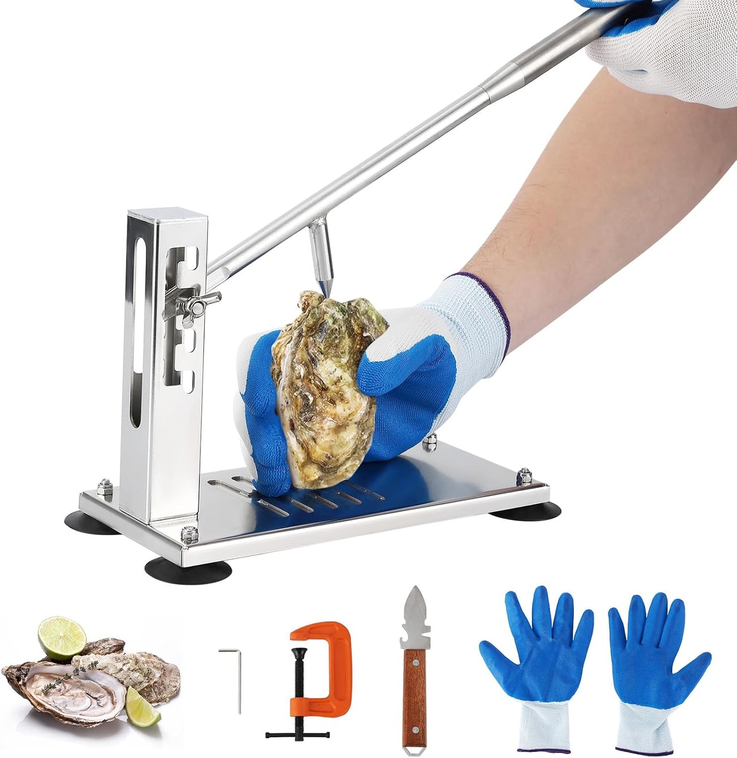 Máquina abridora de ostras de acero inoxidable 4 niveles ajustables con accesorios