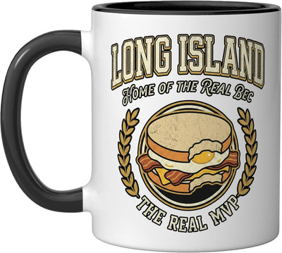 Taza cerámica Long Island Bacen Egg Cheese Sandwich Fan Negro/Blanco