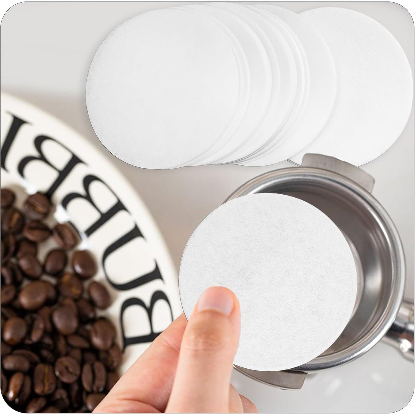 100 Filtros Espresso 2.008pulg Sin Blanquear Comp Para Cafetera
