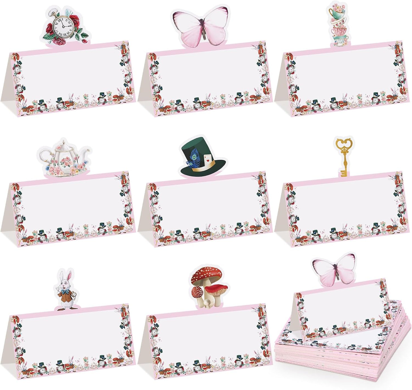 48 Tarjetas Téma Té Etiquetas Asientos Fiesta