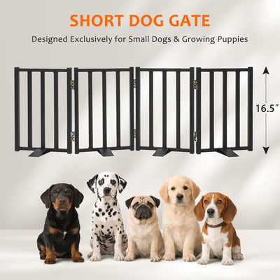 Puerta para perros pequeños de 16.5pulg de alto con patas de apoyo