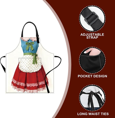 Delantal de cocina de poliéster 26.7 x 30.7 pulgadas diseño Pascua Retro Lolita con bolsillos