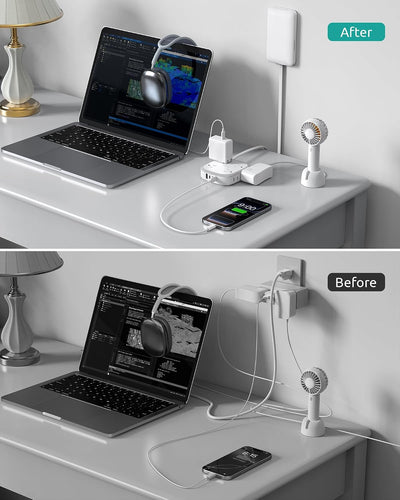 Cable extensión enchufe plano 6 pies 8 salidas USB C y USB 13A