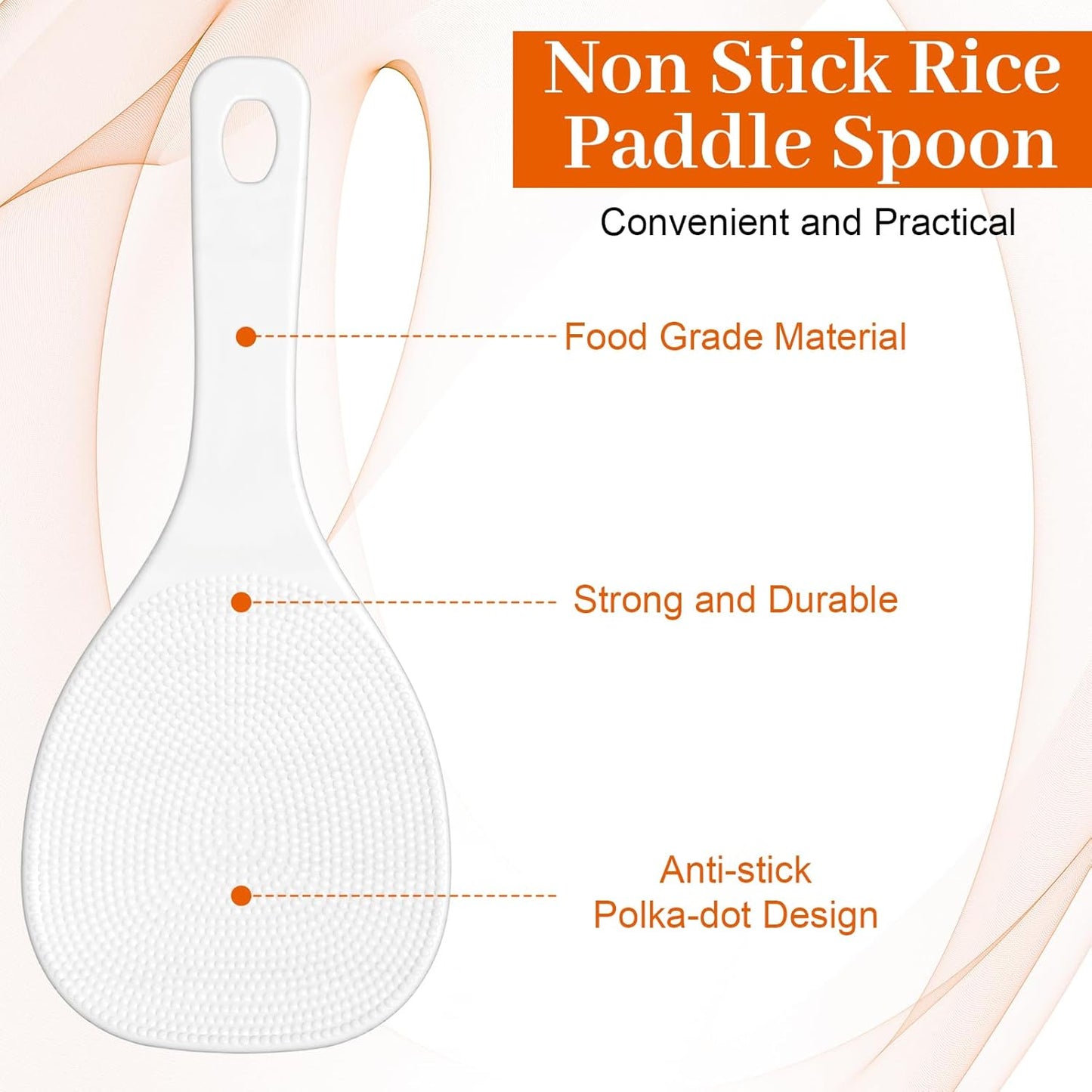 Set de espátulas y cucharas para arroz Mabor sin adherir de plástico blanco