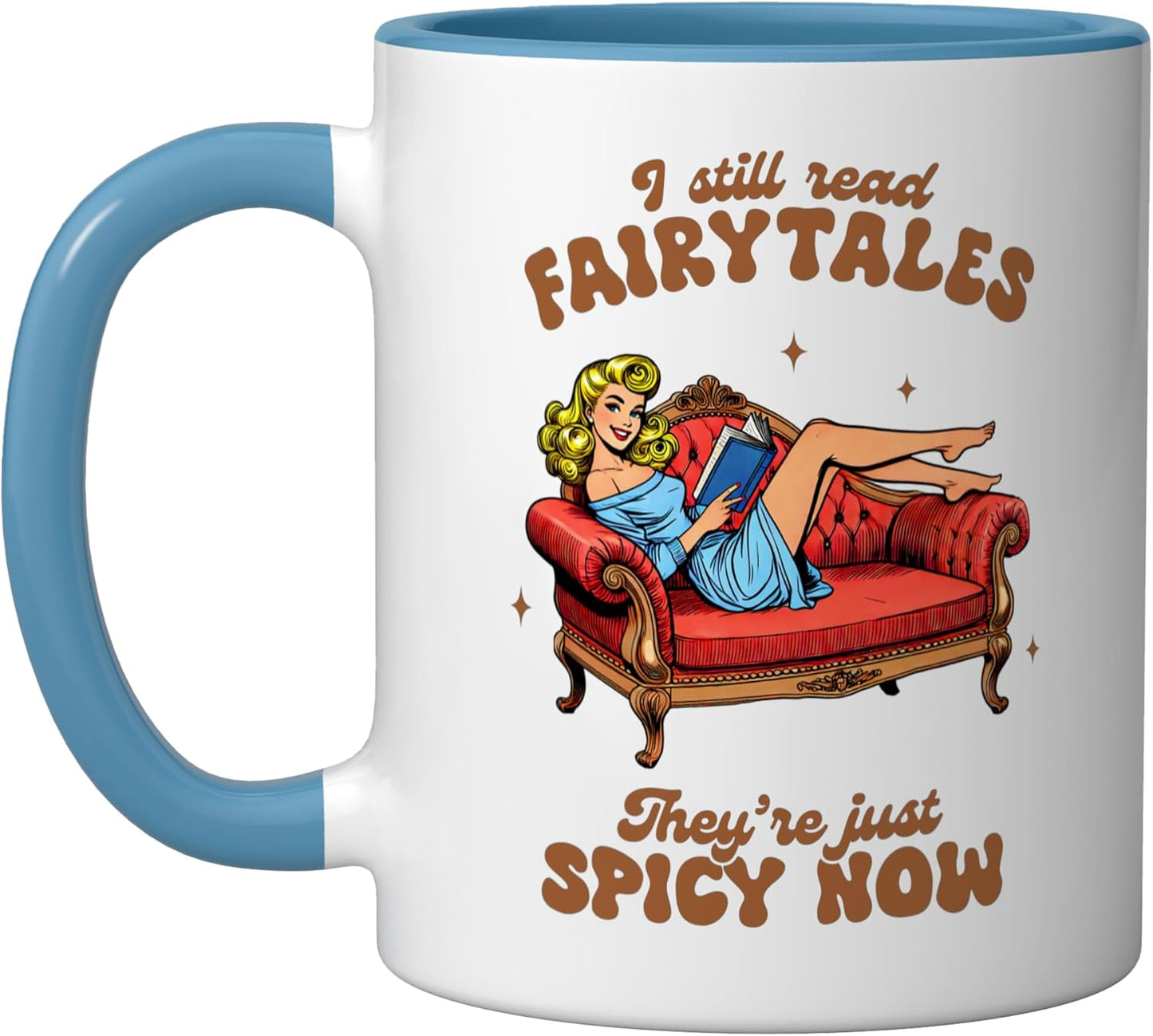 Taza Cerámica Libro Picante Azul/Blanco