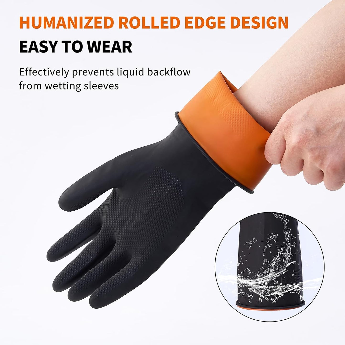 4 Pzas Guantes Goma Negra Antiderrap Reutilizables