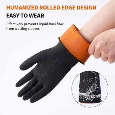 4 Pzas Guantes Goma Negra Antiderrap Reutilizables