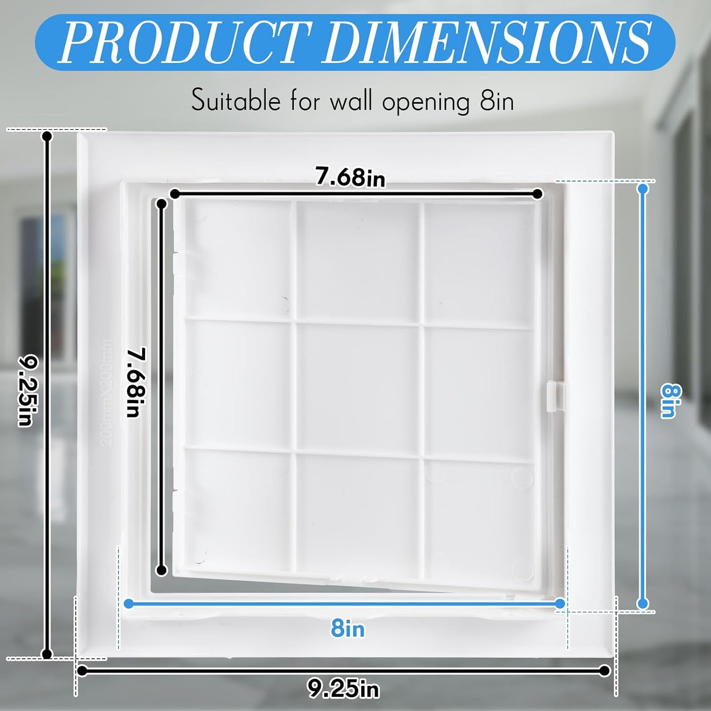 2 Paneles Acceso Fontanería Plástico 8x8pulg Cubierta PVC Blanco