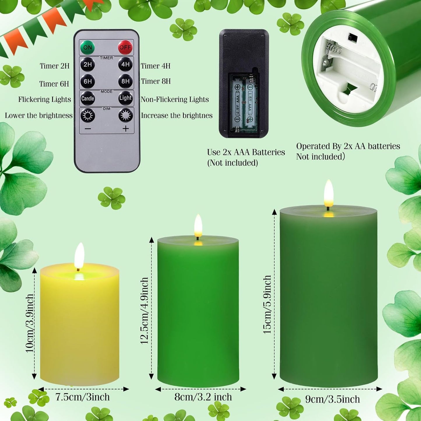 Velas LED parpadeantes sin llama control remoto decoración