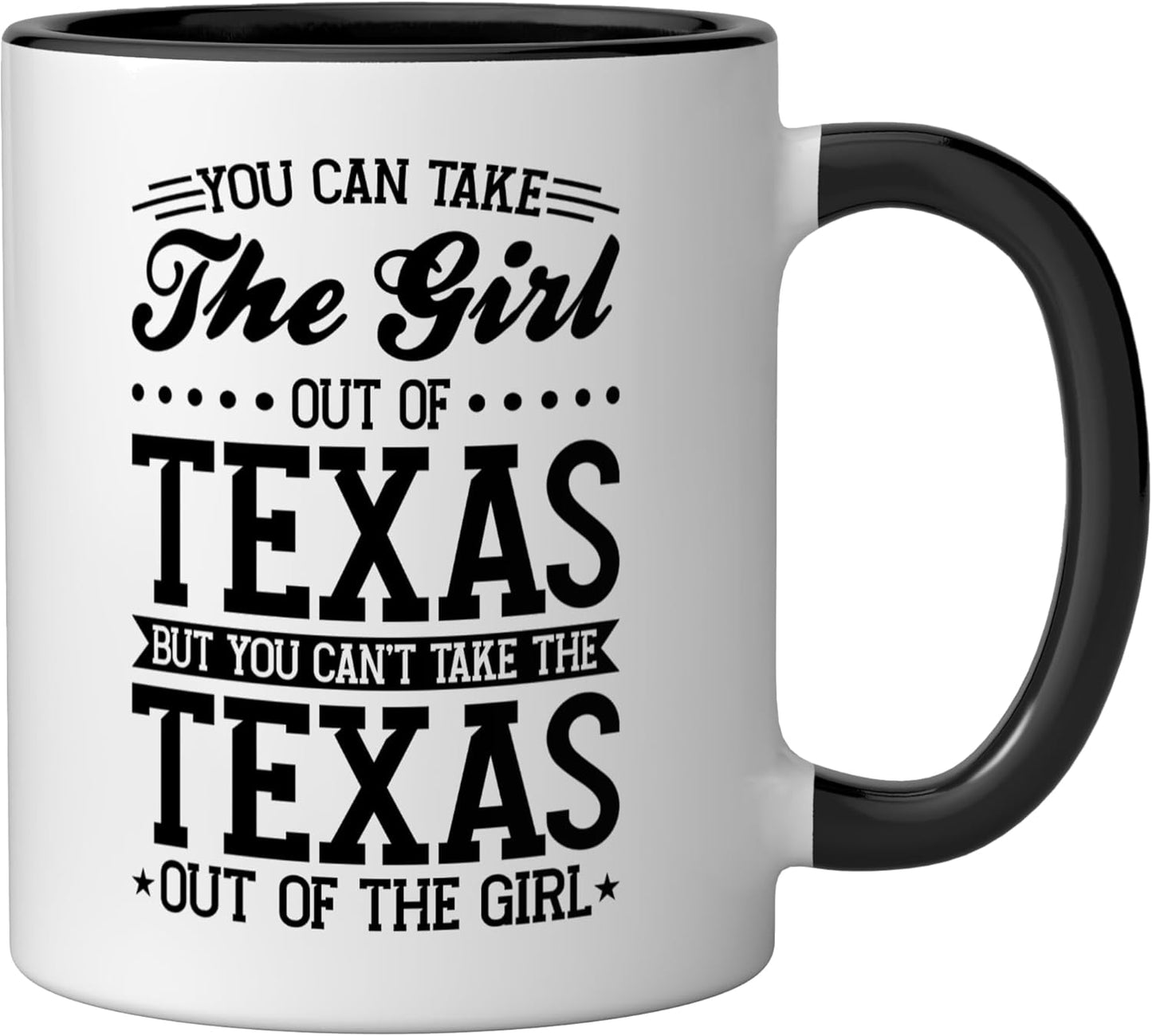 Taza Cerámica Texas Negro/Blanco