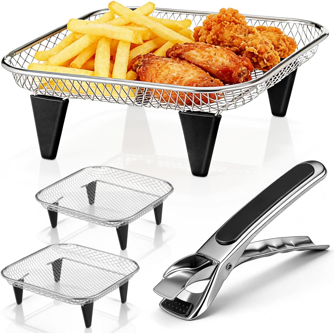 Soporte para freidora aire 3 niveles acero inox con clip