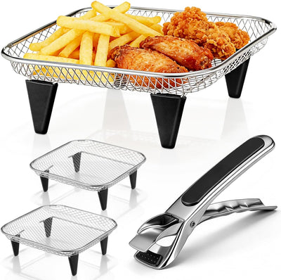 Soporte para freidora aire 3 niveles acero inox con clip