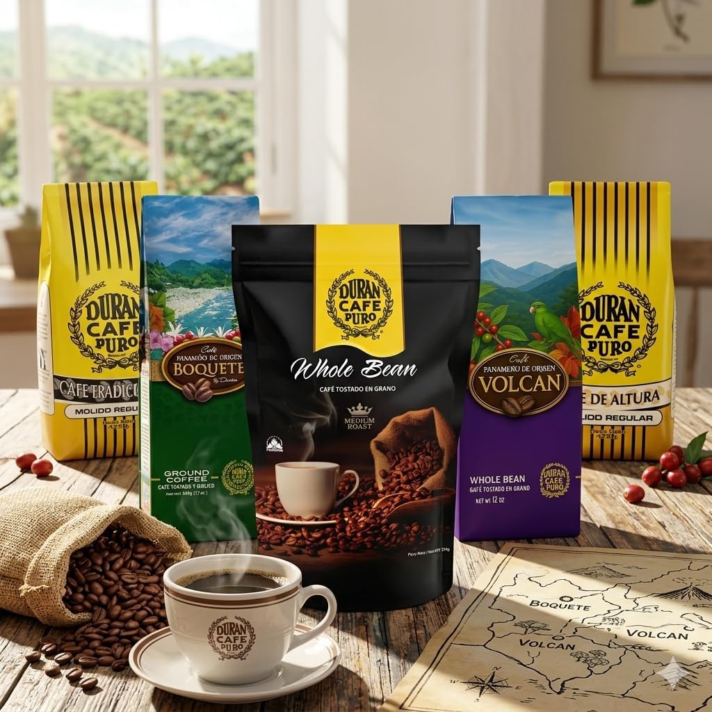 Café granos asados enteros Duran Panamá 100% arábica 360gr