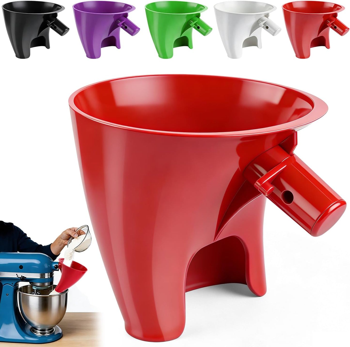 Funil para KitchenAid 4.5–5qt sin salpicaduras para mezcladora