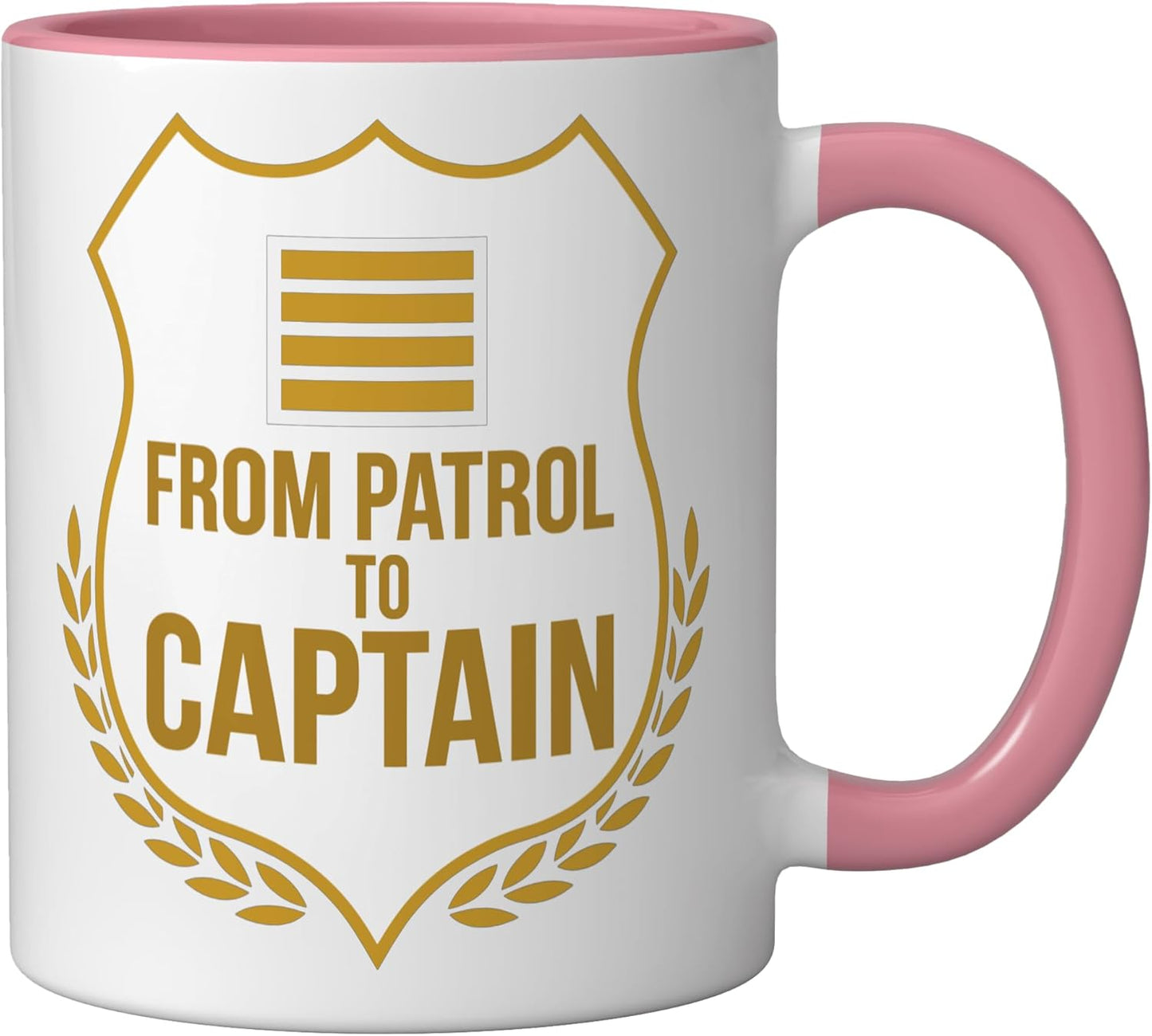 Taza de cerámica para oficial de policía rosa/blanca