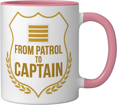 Taza de cerámica para oficial de policía rosa/blanca