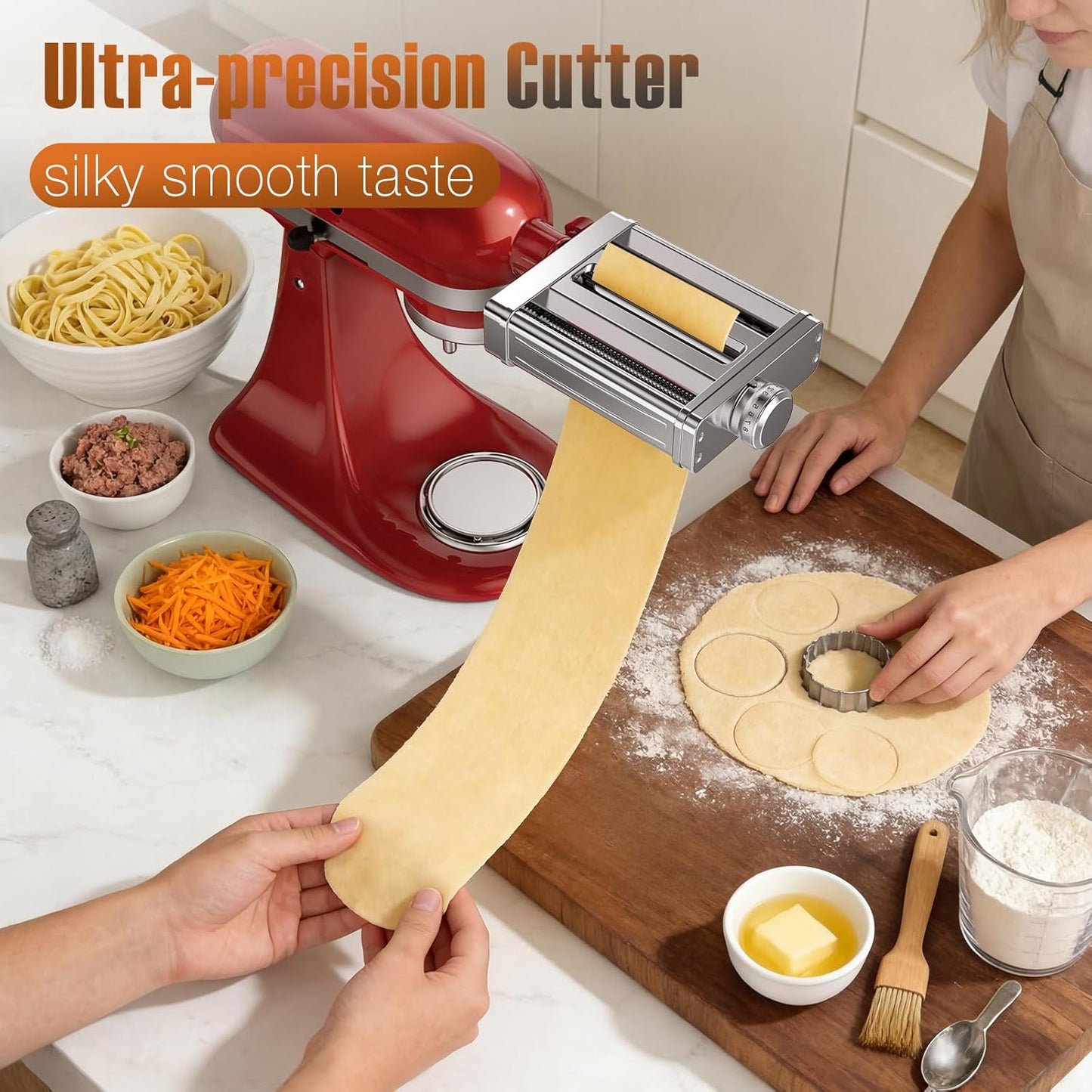 Accesorio 3en1 pasta KitchenAid con rodillo y cortador