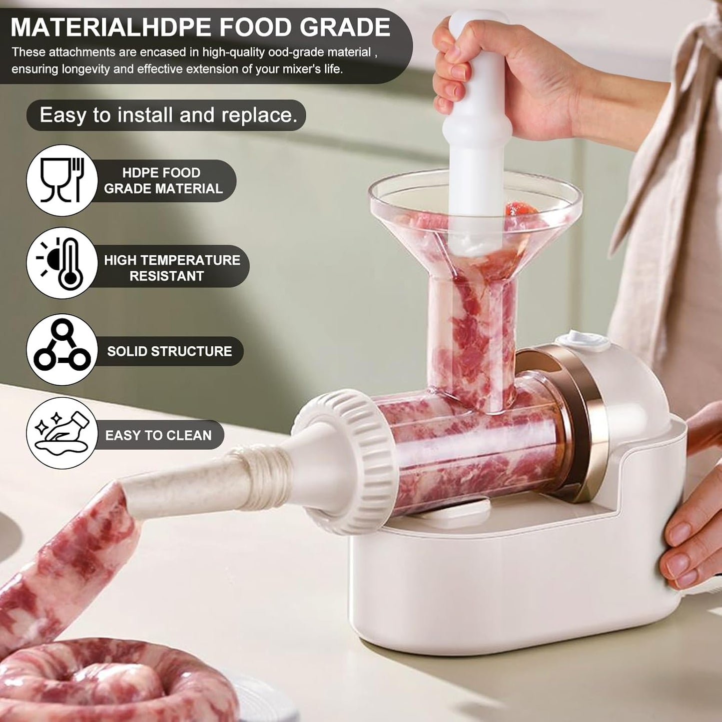 Picadora carne universal comp Kitchenaid LEM PP grado alimenticio