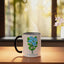 Taza Cerámica con Diseño Azul y Negro/Blanco