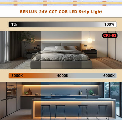 Tira LED COB control remoto cocina 32.8ft