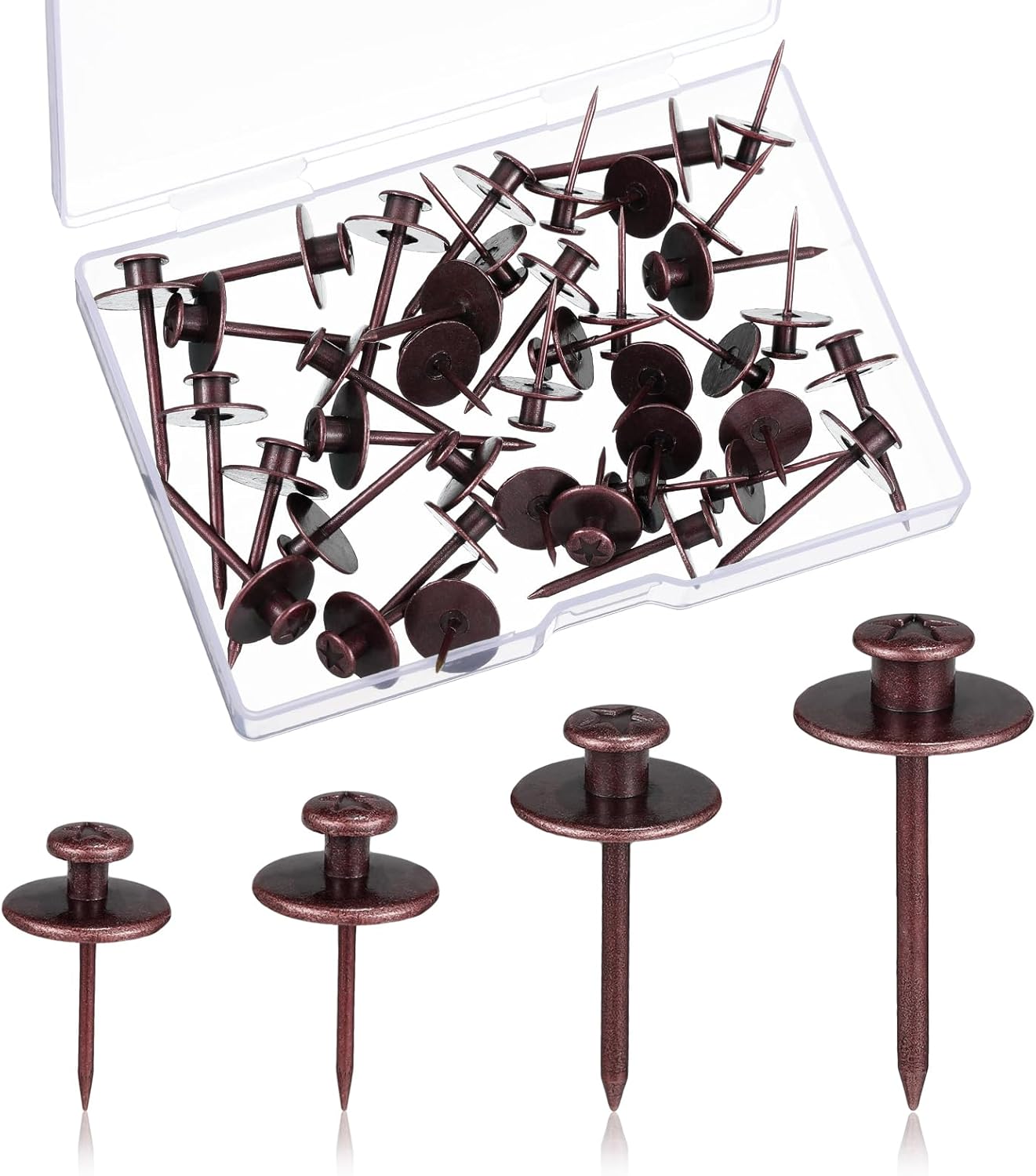 40 Pzas Uñas Doble Cabeza Ganchos Cobre