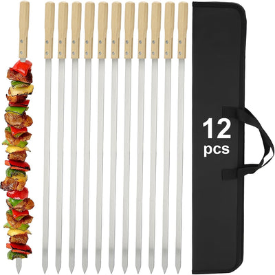 Brochetas acero inox 23pulg antideslizante 12pzas