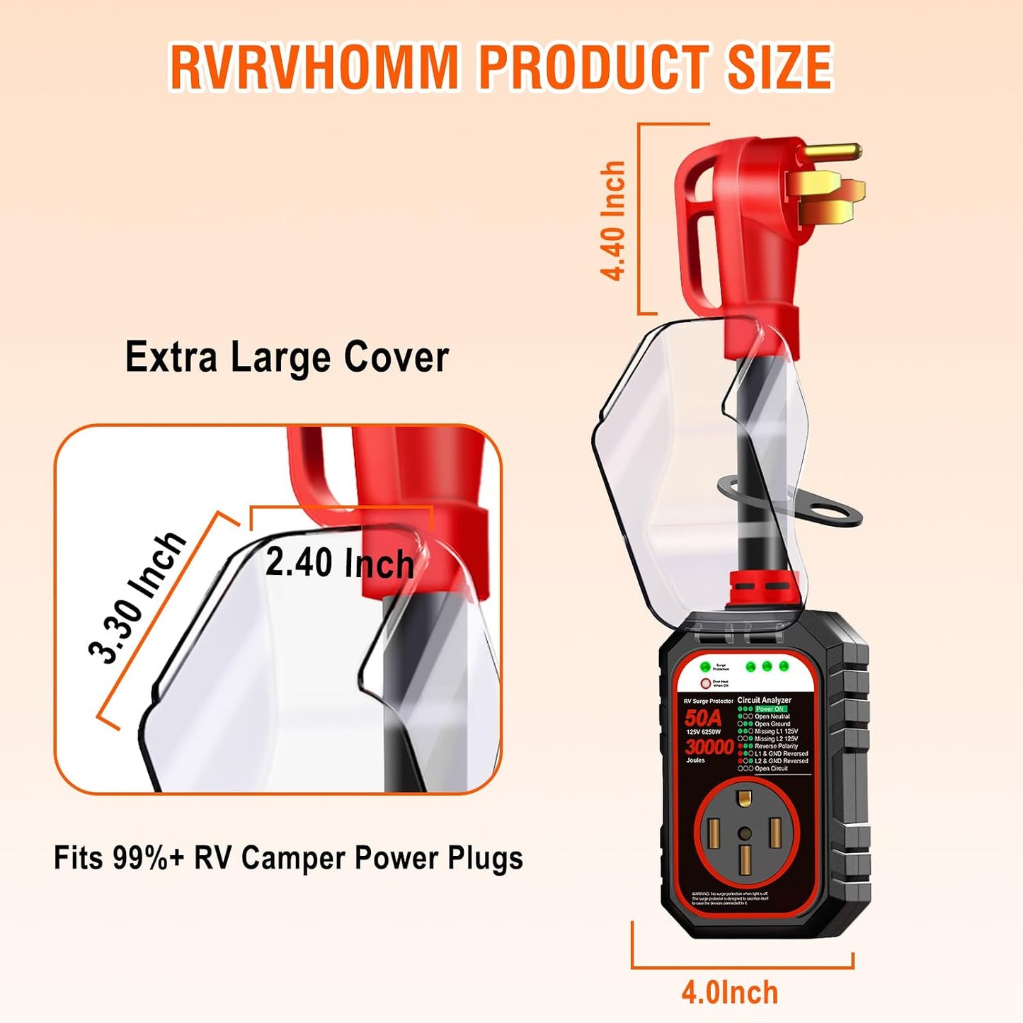 Protector sobretensiones RV 50Amp 30000J analizador circuito