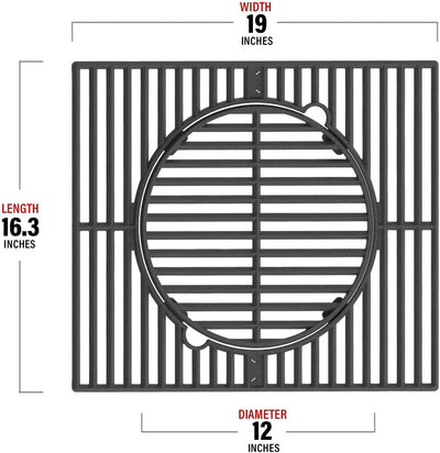 Rejilla hierro fundido porcelana redonda para parrilla 2 quemadores