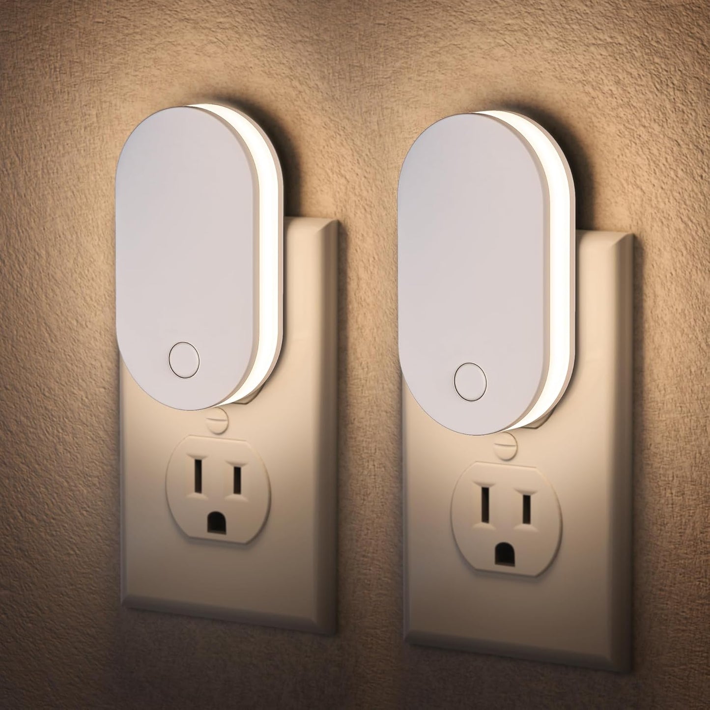 Luces nocturnas enchufables pared pack 2 LED sensor