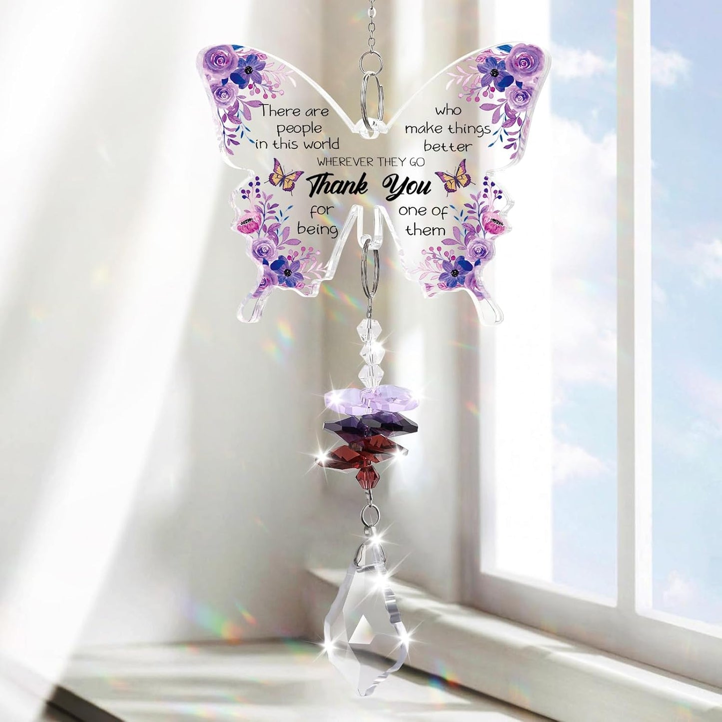 Atrapasol de cristal mariposa regalo navidad para mujer