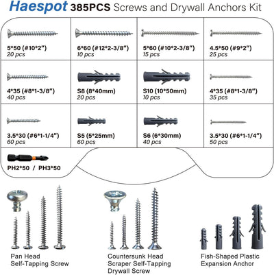 Kit 385 S Anclajes Yeso 255 S y 130 Anclajes Pared Reparaciones